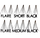 Ресницы пучковые "DURALASH NATURALS" без узелков, черные (набор короткие 14 шт, средние 28 шт, длинные 14 шт)